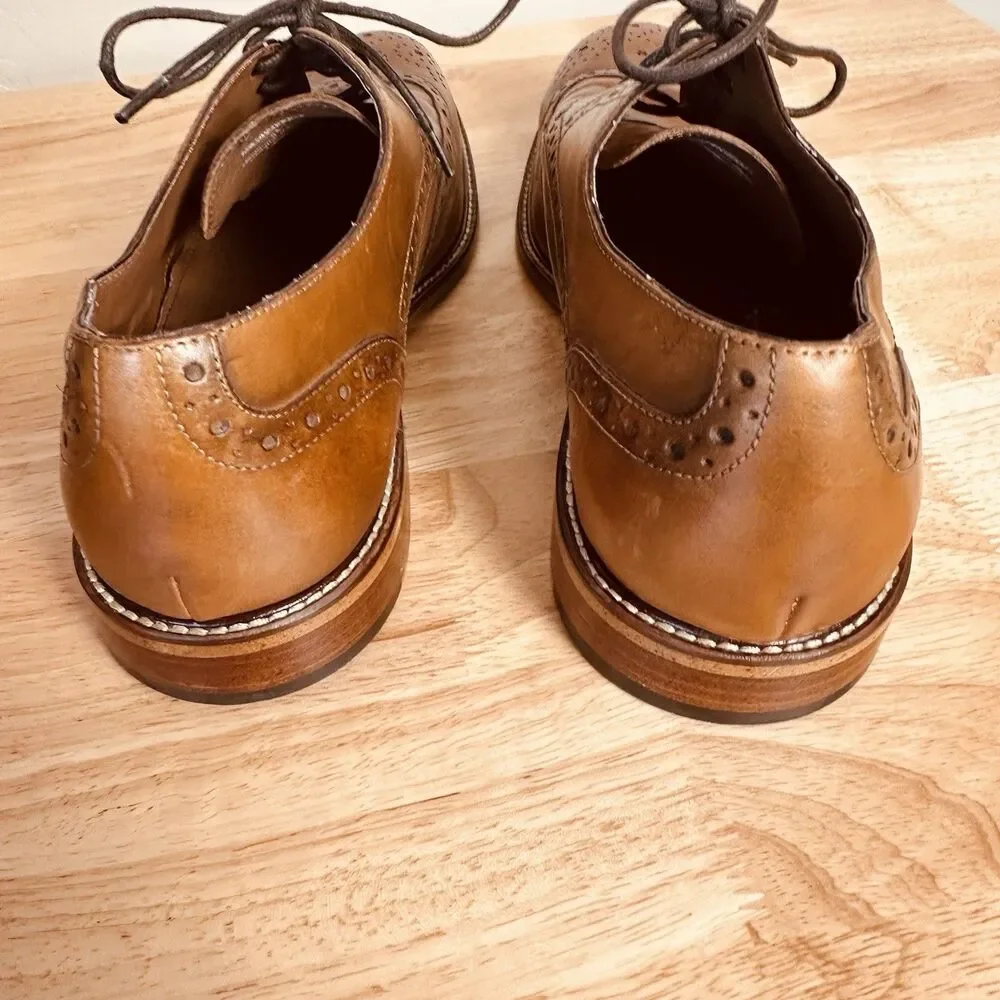 Joseph Abboud Shoes Men’s 11 Brown Leather Wingtip Oxfords Lace Up